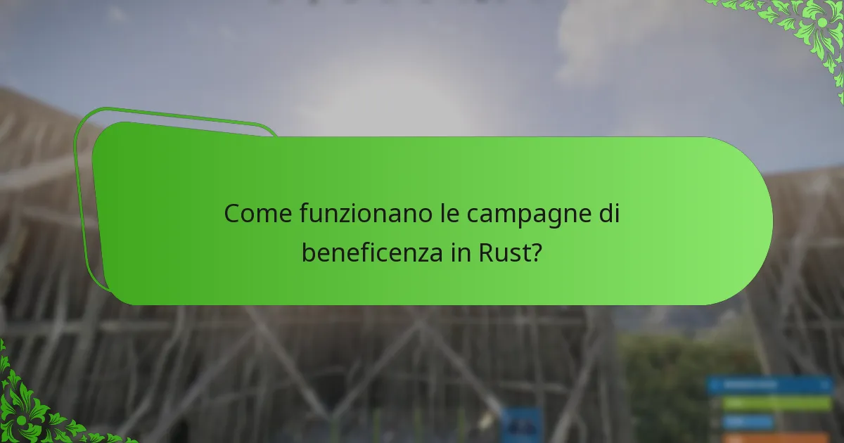 Come funzionano le campagne di beneficenza in Rust?