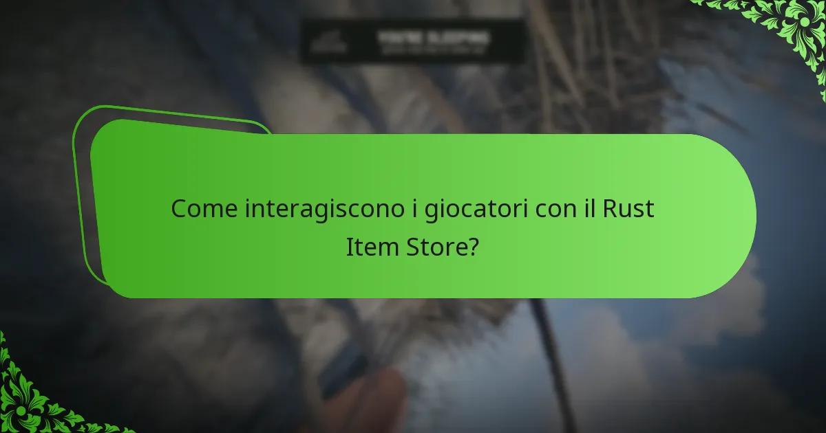 Come interagiscono i giocatori con il Rust Item Store?