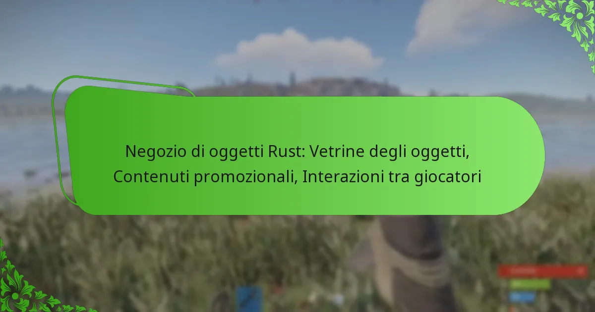 Negozio di oggetti Rust: Vetrine degli oggetti, Contenuti promozionali, Interazioni tra giocatori