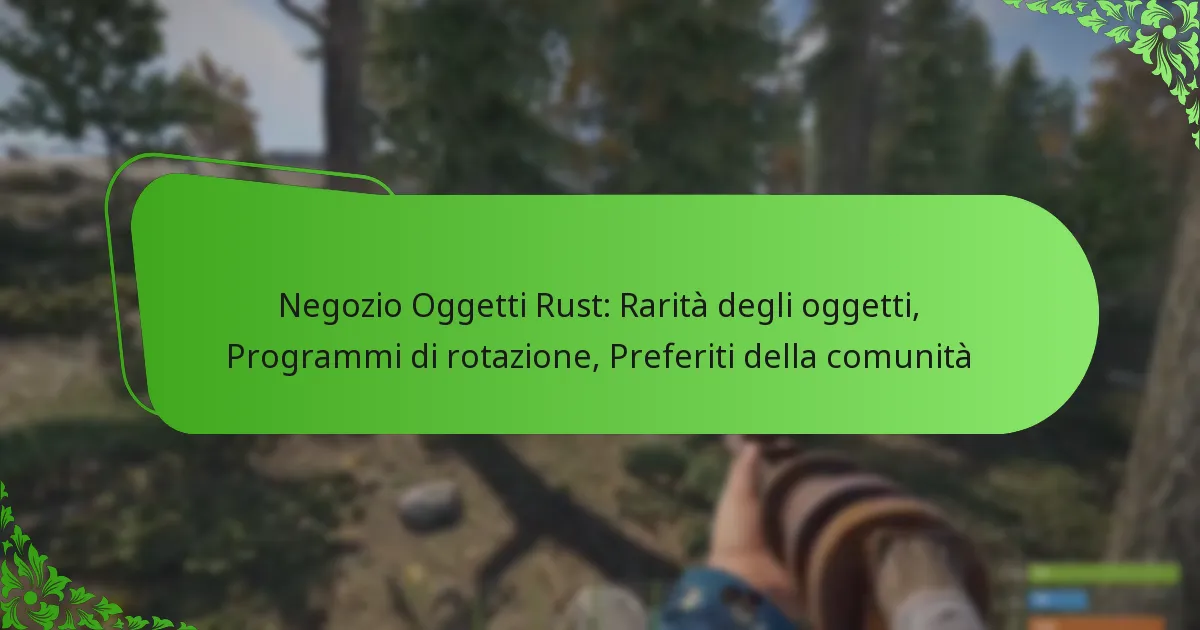 Negozio Oggetti Rust: Rarità degli oggetti, Programmi di rotazione, Preferiti della comunità