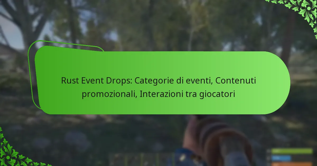Rust Event Drops: Categorie di eventi, Contenuti promozionali, Interazioni tra giocatori