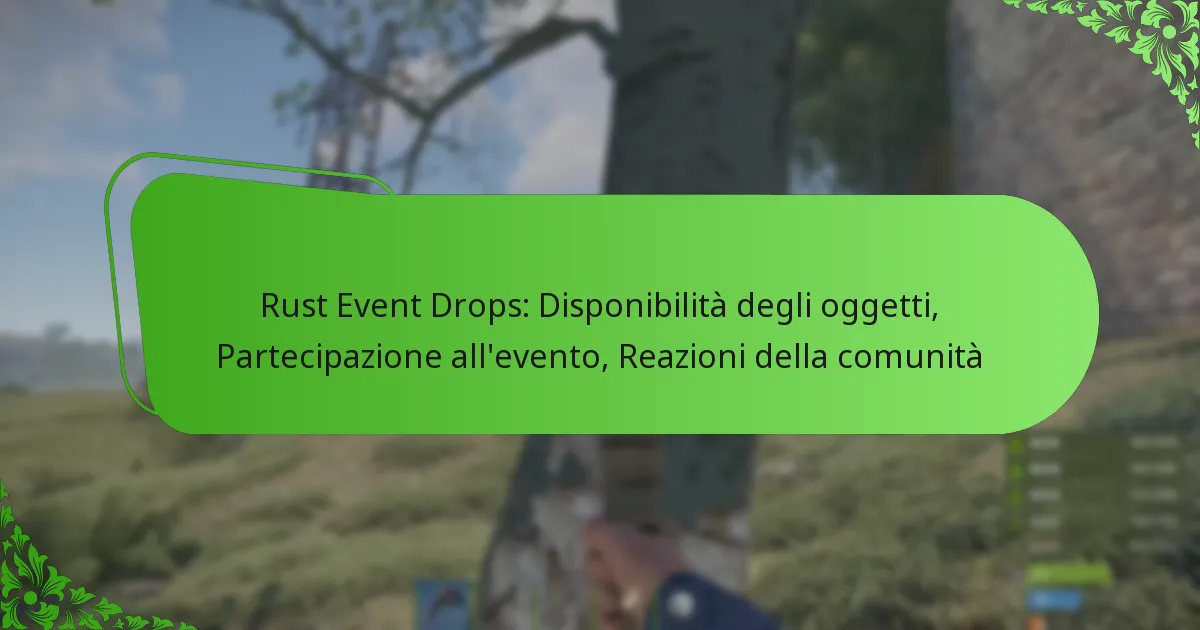 Rust Event Drops: Disponibilità degli oggetti, Partecipazione all’evento, Reazioni della comunità