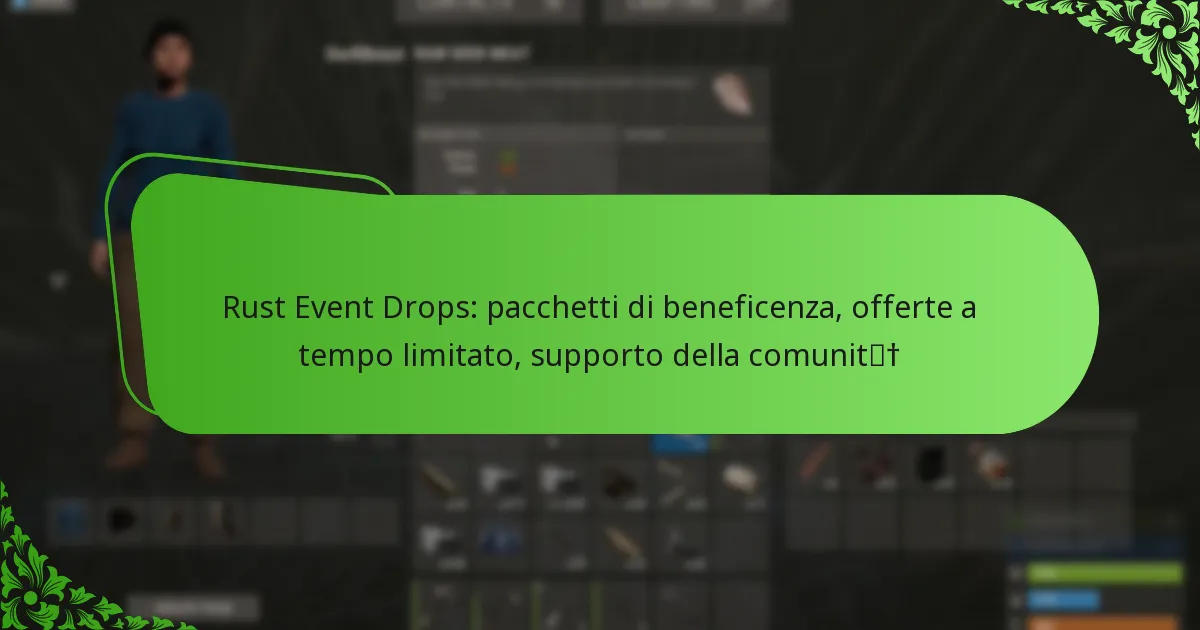 Rust Event Drops: pacchetti di beneficenza, offerte a tempo limitato, supporto della comunità