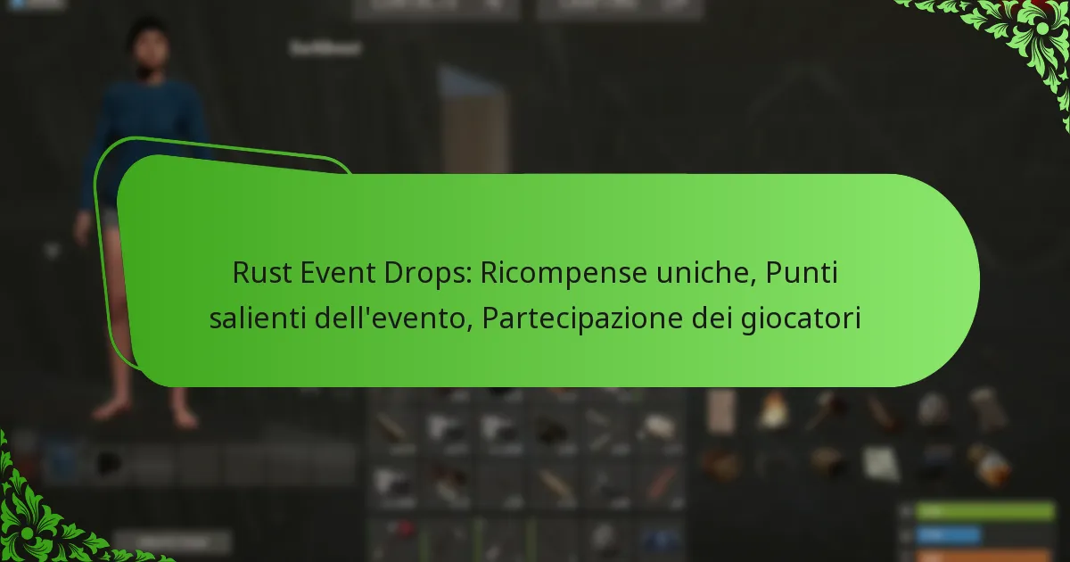 Rust Event Drops: Ricompense uniche, Punti salienti dell’evento, Partecipazione dei giocatori