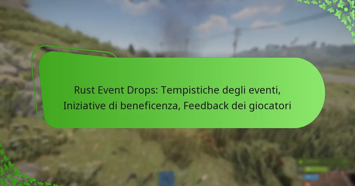 Rust Event Drops: Tempistiche degli eventi, Iniziative di beneficenza, Feedback dei giocatori