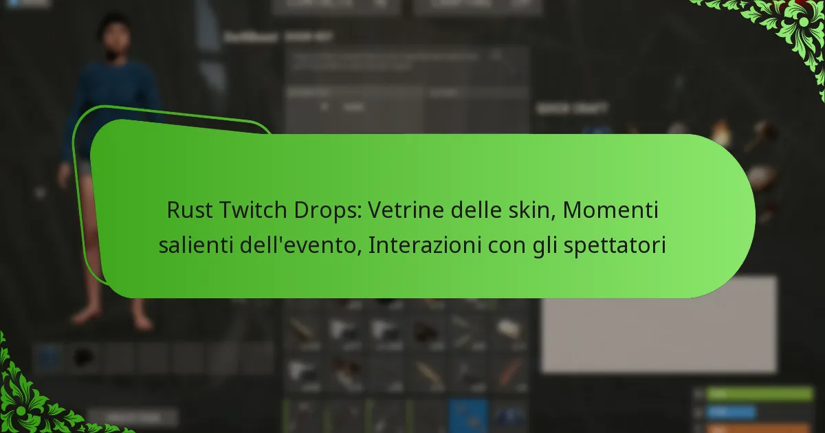 Rust Twitch Drops: Vetrine delle skin, Momenti salienti dell’evento, Interazioni con gli spettatori