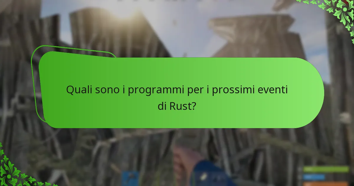 Quali sono i programmi per i prossimi eventi di Rust?
